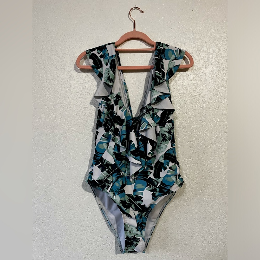 One piece tropical swimsuit